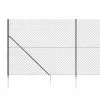  antracitszürke drótkerítés cövekekkel 1,8 x 25 m