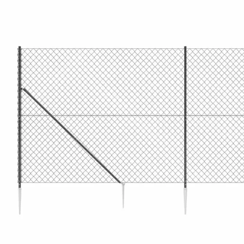  antracitszürke drótkerítés cövekekkel 1,8 x 25 m