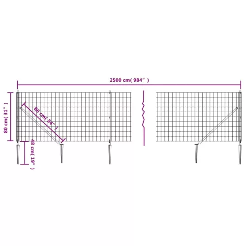  zöld dróthálós kerítés cövekekkel 0,8x25 m