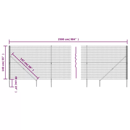  zöld dróthálós kerítés cövekekkel 1,4x25 m