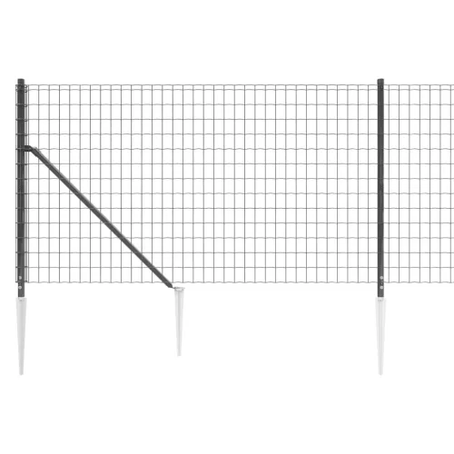  antracitszürke dróthálós kerítés cövekekkel 0,8x10 m