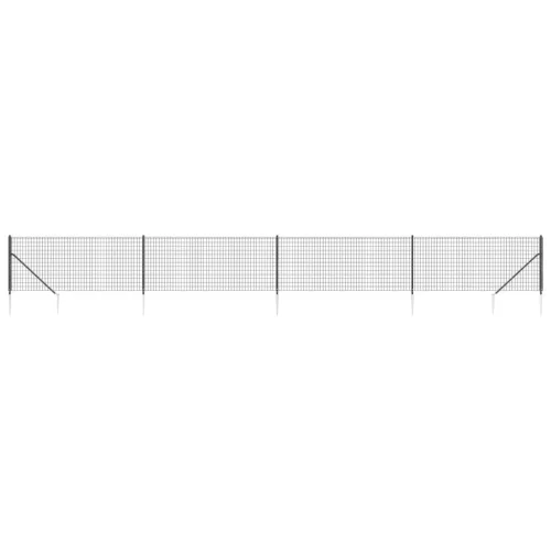  antracitszürke dróthálós kerítés cövekekkel 1,1x10 m