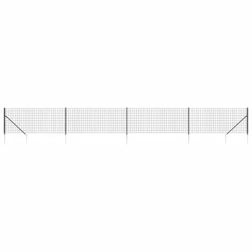  antracitszürke dróthálós kerítés cövekekkel 0,8x10 m