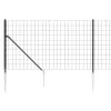  antracitszürke dróthálós kerítés cövekekkel 0,8x10 m