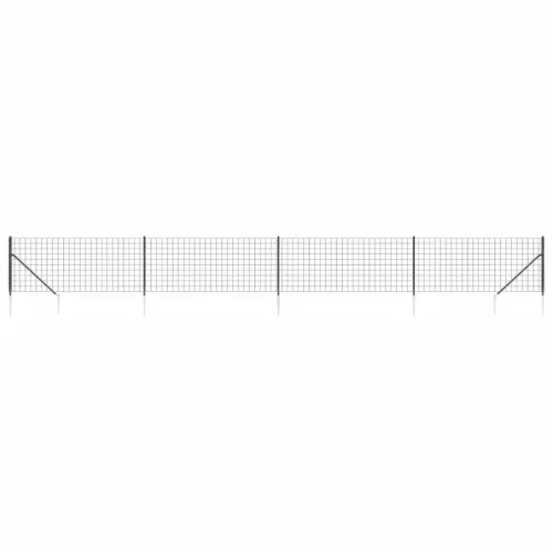  antracitszürke dróthálós kerítés cövekekkel 0,8x10 m