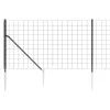  antracitszürke dróthálós kerítés cövekekkel 0,8x10 m