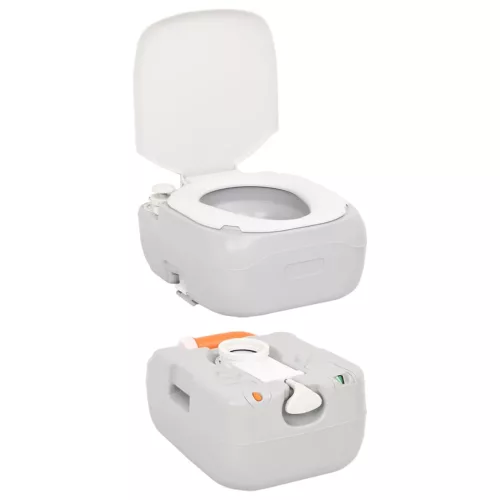  szürke-fehér HDPE hordozható kemping WC 22+12 L