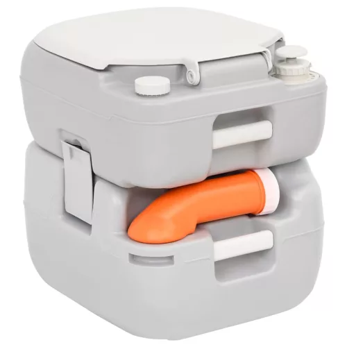  szürke-fehér HDPE hordozható kemping WC 22+12 L