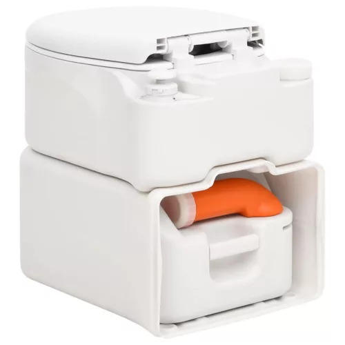  fehér beépített HDPE és zománc kemping WC 24+17 L 