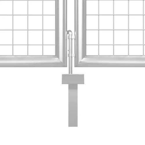  ezüst horganyzott acél hálós kertkapu 300 x 175 cm