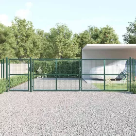  zöld horganyzott acél hálós kerti kapu 500 x 125 cm