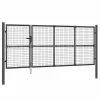  antracit színű horganyzott acél hálós kerti kapu 350 x 125 cm