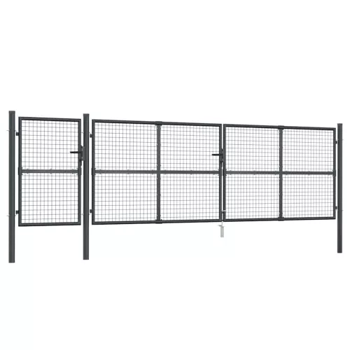  antracit színű horganyzott acél hálós kerti kapu 500 x 125 cm