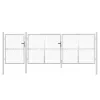  ezüst horganyzott acél hálós kertkapu 400 x 175 cm