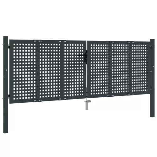  antracitszürke acél kertkapu 300 x 150 cm