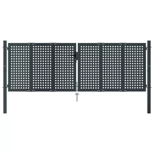  antracitszürke acél kertkapu 300 x 150 cm