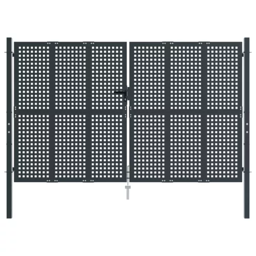  antracitszürke acél kertkapu 300 x 200 cm