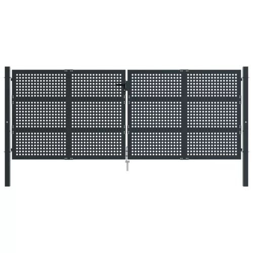  antracitszürke acél kertkapu 400 x 150 cm