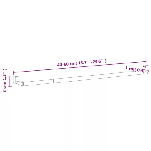  2 db fehér és ezüst alumínium függönytartó 40-60 cm