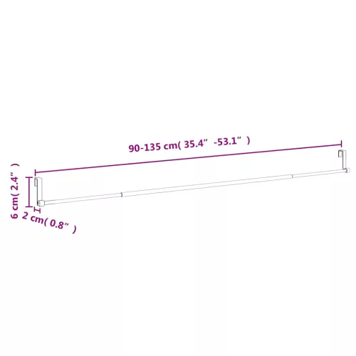 2 db fehér és ezüst alumínium függönytartó 90-135 cm