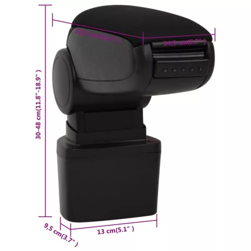  autó karfatartó fekete 14,5x31,5x(30-48) cm ABS