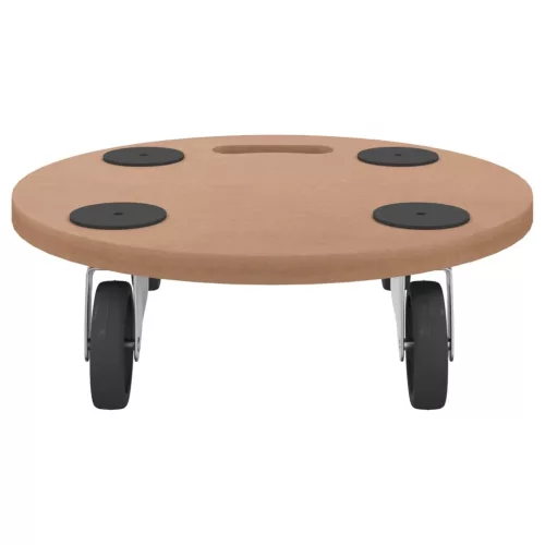  2 db kerek szerelt fa görgős kiskocsi