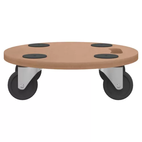  2 db kerek szerelt fa görgős kiskocsi