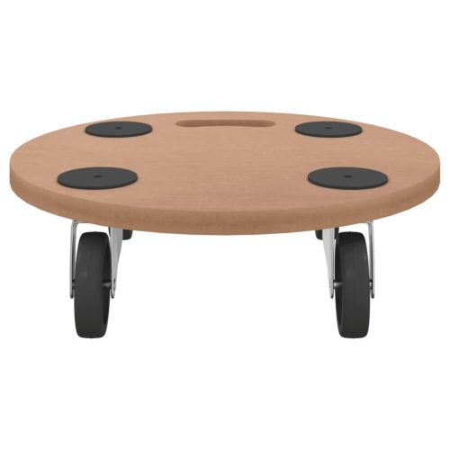  6 db kerek szerelt fa görgős kiskocsi