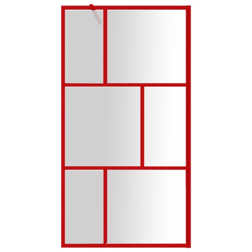  piros zuhanyfal átlátszó ESG üveggel 115 x 195 cm