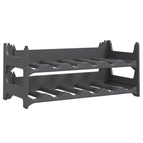  fekete rakásolható PP bortartó állvány 12 palacknak