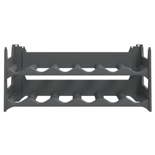  fekete rakásolható PP bortartó állvány 12 palacknak