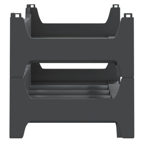  fekete rakásolható PP bortartó állvány 12 palacknak