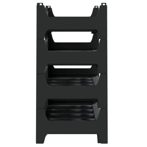  fekete rakásolható polipropilén bortartó állvány 24 palacknak