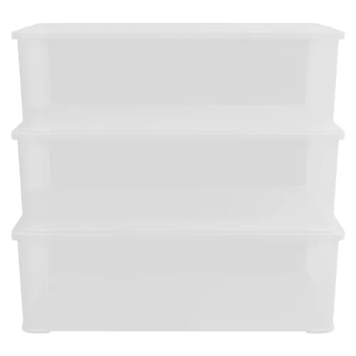  3 db műanyag rakásolható tárolódoboz 25 L