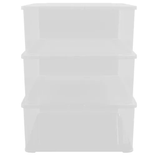  3 db műanyag rakásolható tárolódoboz 25 L