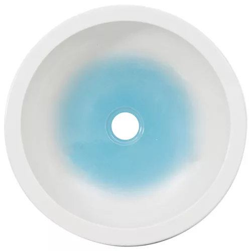  fehér-kék kerámia kerek asztali mosdó Φ41 x 14 cm