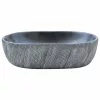  fekete és szürke kerámia ovális asztali mosdó 47 x 33 x 13 cm