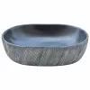  fekete és szürke kerámia ovális asztali mosdó 47 x 33 x 13 cm