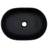  fekete és szürke kerámia ovális asztali mosdó 47 x 33 x 13 cm