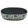  fekete és kék kerámia ovális asztali mosdó 47 x 33 x 13 cm