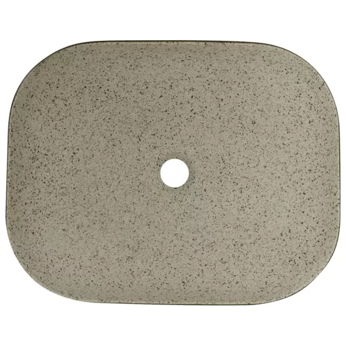  szürke-fekete kerámia négyszögű asztali mosdó 48x37,5x13,5 cm