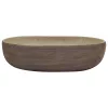  homokszínű-barna kerámia ovális asztali mosdó 59 x 40 x 14 cm