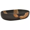  fekete kerámia ovális asztali mosdó 59x40x14 cm