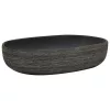  szürke és fekete kerámia ovális asztali mosdó 59 x 40 x 14 cm