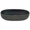  szürke és fekete kerámia ovális asztali mosdó 59 x 40 x 14 cm