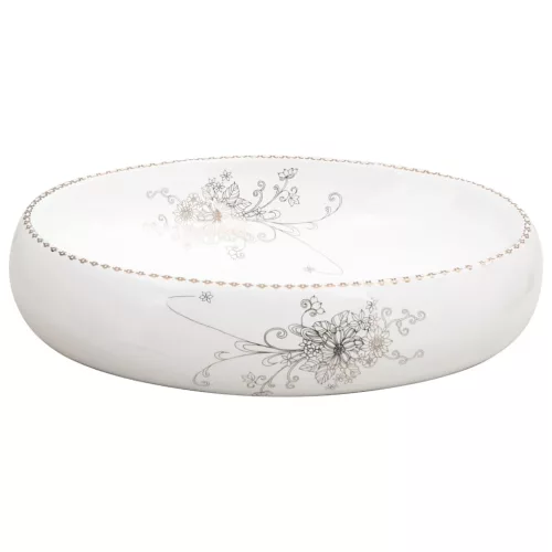  fehér kerámia ovális asztali mosdó 59 x 40 x 15 cm