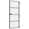  fekete edzett üveg és alumínium vékony beltéri ajtó 83x201,5 cm