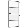  fekete edzett üveg és alumínium vékony beltéri ajtó 93x201,5 cm