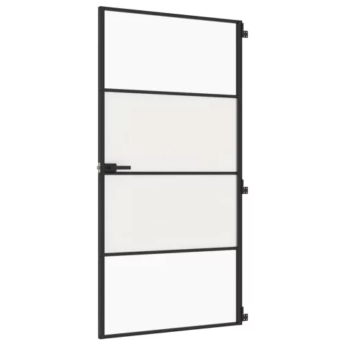  fekete edzett üveg és alumínium beltéri ajtó 102,5x201,5 cm