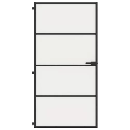  fekete edzett üveg és alumínium beltéri ajtó 102,5x201,5 cm